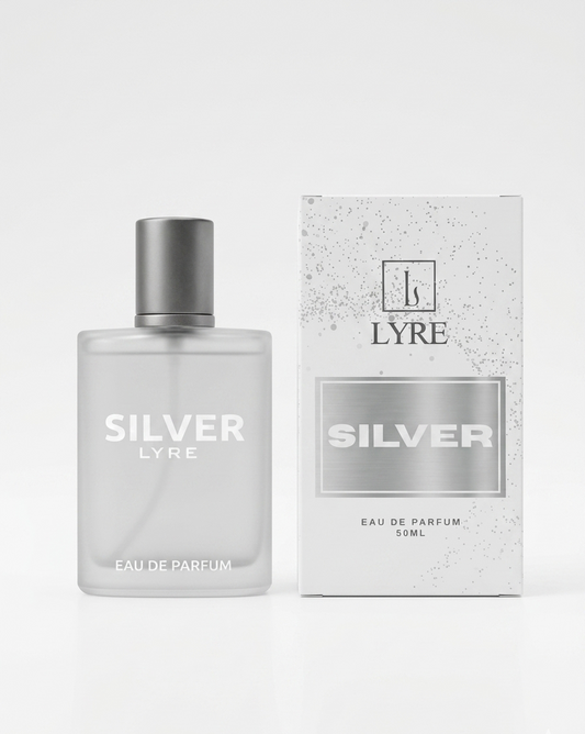 SILVER by LYRE perfume with box clean fresh fragrance premium packaging