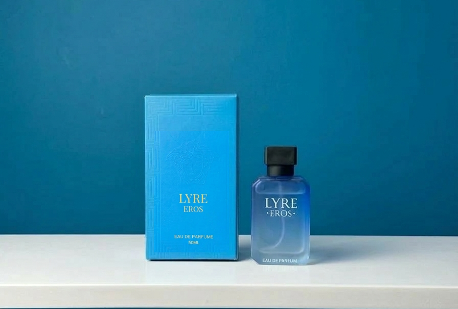 LYRE EROS perfume bottle with packaging box front view inspired by Versace Eros 50ml