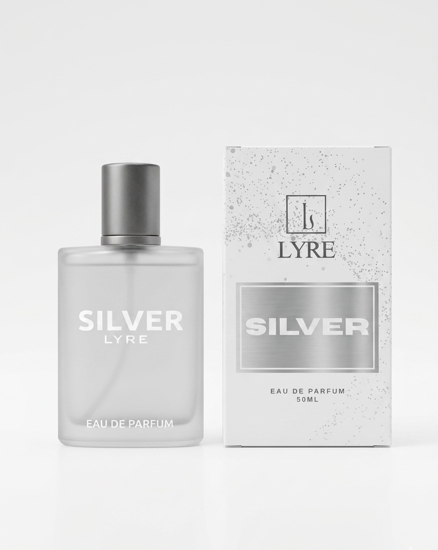 SILVER by LYRE perfume with box clean fresh fragrance premium packaging